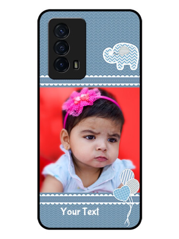 Custom iQOO Z5 5G Photo Printing on Glass Case - with Kids Pattern Design
