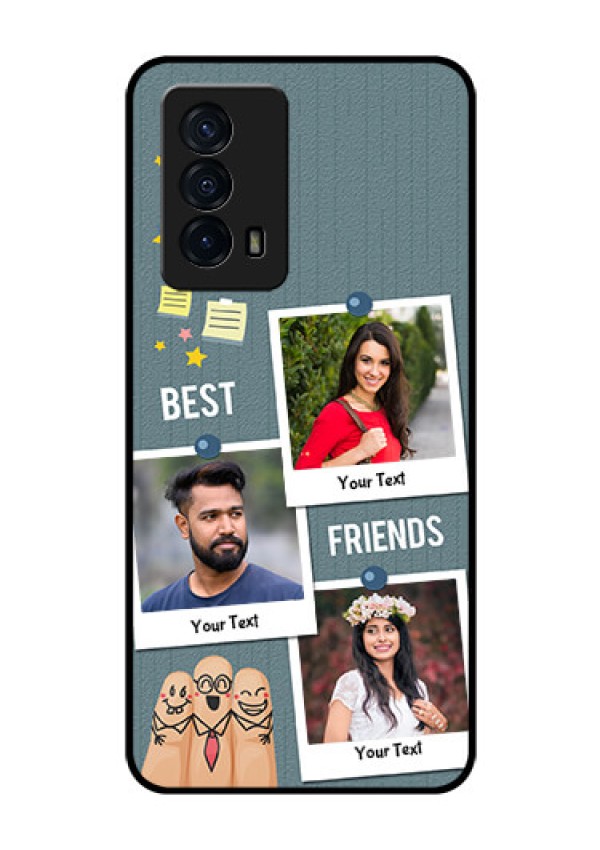iQOO Z5 5G Personalized Glass Phone Case - Sticky Frames and Friendship Design