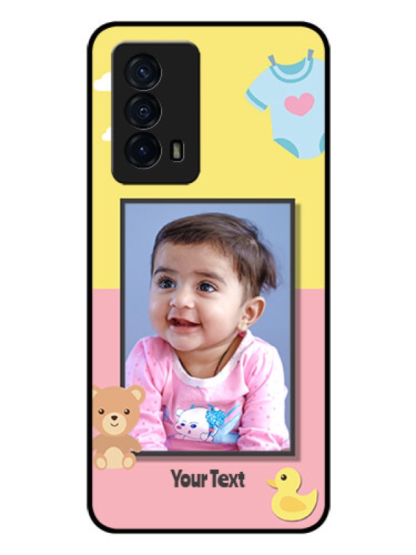 Custom iQOO Z5 5G Photo Printing on Glass Case - Kids 2 Color Design