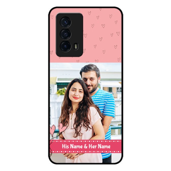 iQOO Z5 5G Personalized Glass Phone Case - Love Design Peach Color