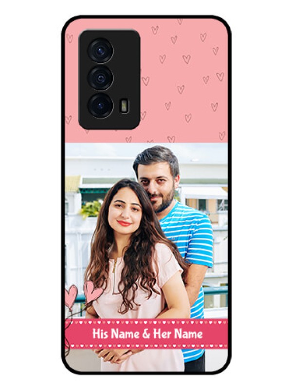 Custom iQOO Z5 5G Personalized Glass Phone Case - Love Design Peach Color