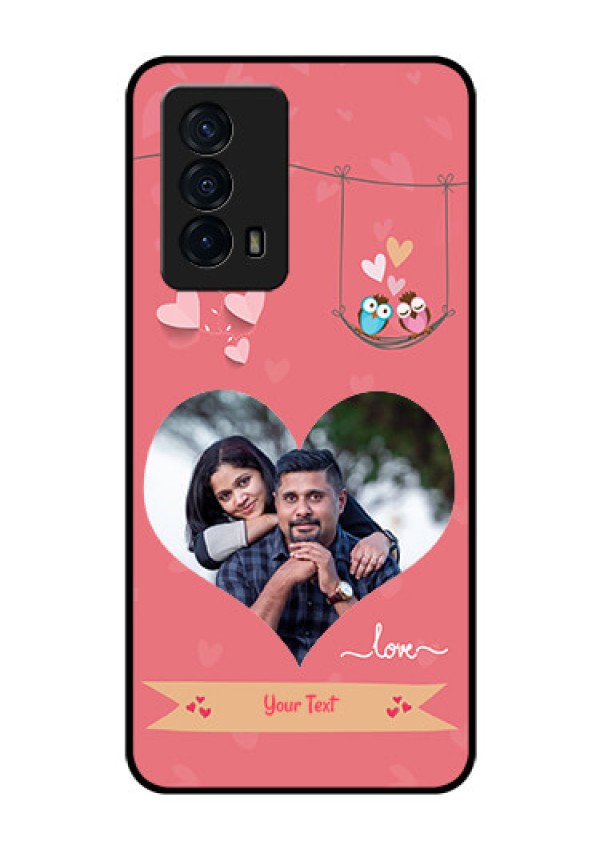 iQOO Z5 5G Personalized Glass Phone Case - Peach Color Love Design