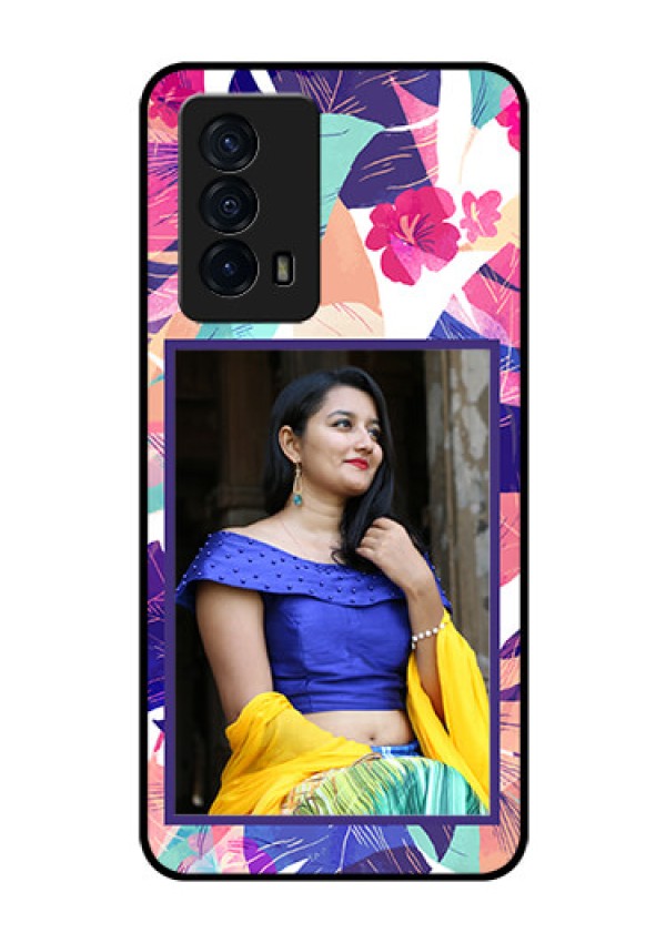 iQOO Z5 5G Custom Glass Mobile Case - Abstract Floral Design