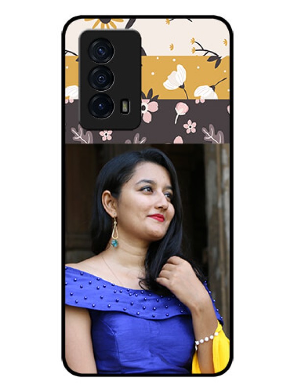 Custom iQOO Z5 5G Custom Glass Phone Case - Stylish Floral Design