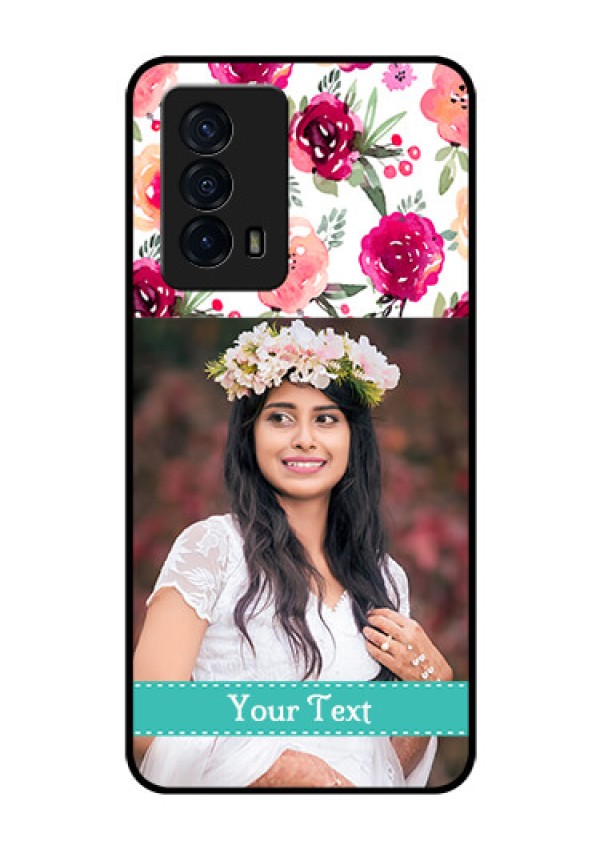 iQOO Z5 5G Custom Glass Phone Case - Watercolor Floral Design