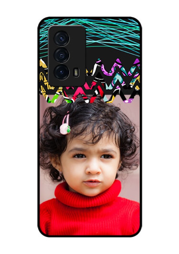 iQOO Z5 5G Personalized Glass Phone Case - Neon Abstract Design
