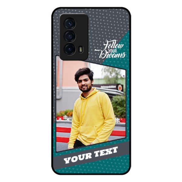 iQOO Z5 5G Personalized Glass Phone Case - Background Pattern Design with Quote