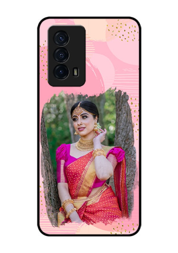iQOO Z5 5G Personalized Glass Phone Case - Gold Glitter Splash Design