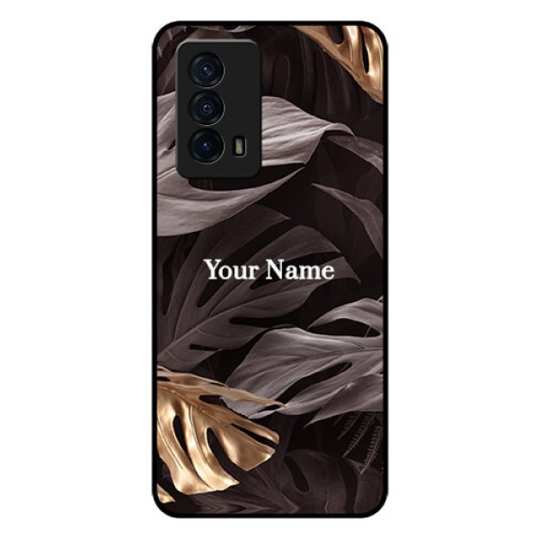 iQOO Z5 5G Personalised Glass Phone Case - Wild Leaves digital paint Design