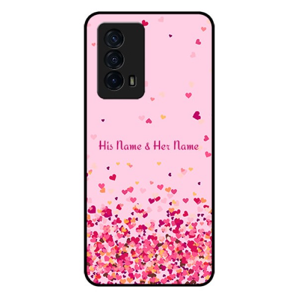 iQOO Z5 5G Photo Printing on Glass Case - Floating Hearts Design