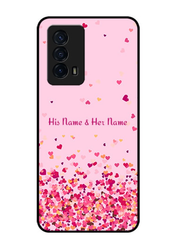 iQOO Z5 5G Photo Printing on Glass Case - Floating Hearts Design