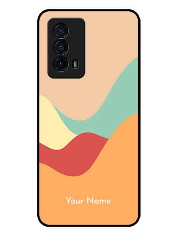 Custom iQOO Z5 5G Personalized Glass Phone Case - Ocean Waves Multi-colour Design