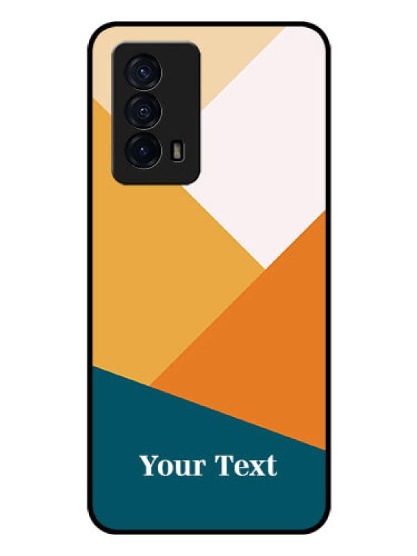 Custom iQOO Z5 5G Personalized Glass Phone Case - Stacked Multi-colour Design