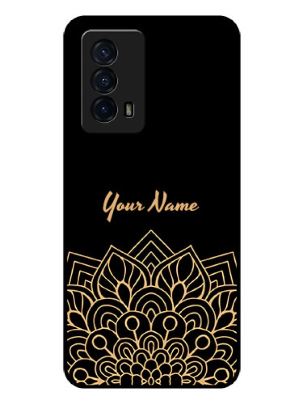 Custom iQOO Z5 5G Custom Glass Phone Case - Golden mandala Design