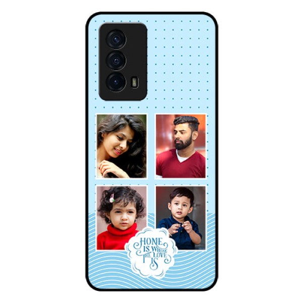 iQOO Z5 5G Custom Glass Phone Case - Cute love quote with 4 pic upload Design iQOO Z5 5G Custom Glass Phone Case - Cute love quote with 4 pic upload Design