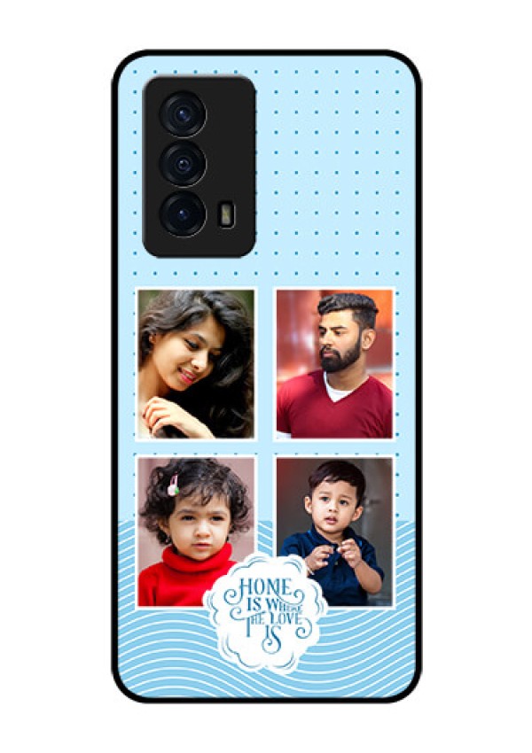 iQOO Z5 5G Custom Glass Phone Case - Cute love quote with 4 pic upload Design