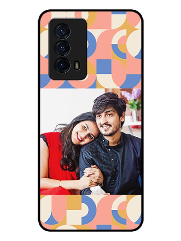 Custom iQOO Z5 5G Photo Printing on Glass Case - Semi-circle Maze Pattern Design