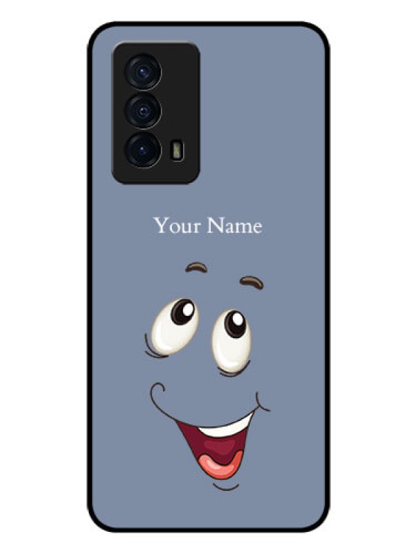 Custom iQOO Z5 5G Photo Printing on Glass Case - Laughing Cartoon Face Design