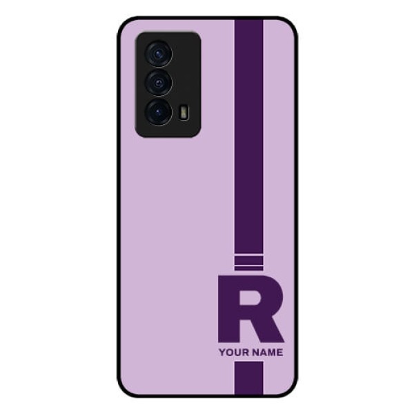 iQOO Z5 5G Photo Printing on Glass Case - Simple dual tone stripe with name Design iQOO Z5 5G Photo Printing on Glass Case - Simple dual tone stripe with name Design