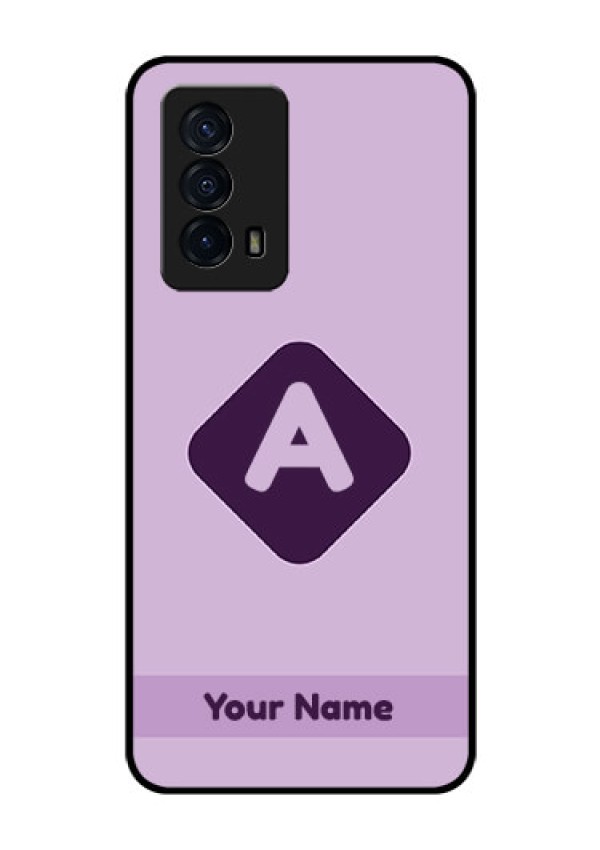 iQOO Z5 5G Custom Glass Mobile Case - Custom Letter in curved badge Design