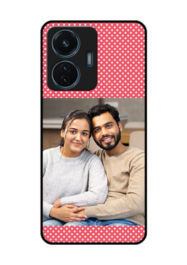 iQOO Z6 44w Custom Glass Phone Case - White Dotted Design