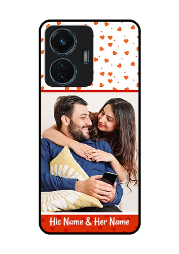 iQOO Z6 44w Custom Glass Phone Case - Orange Love Symbol Design