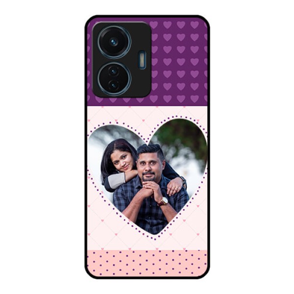 iQOO Z6 44w Custom Glass Phone Case - Violet Love Dots Design