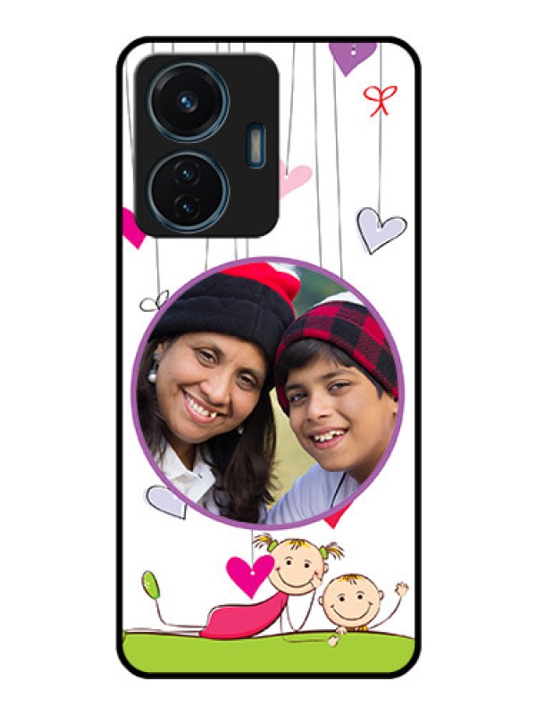 Custom iQOO Z6 44w Photo Printing on Glass Case - Cute Kids Phone Case Design