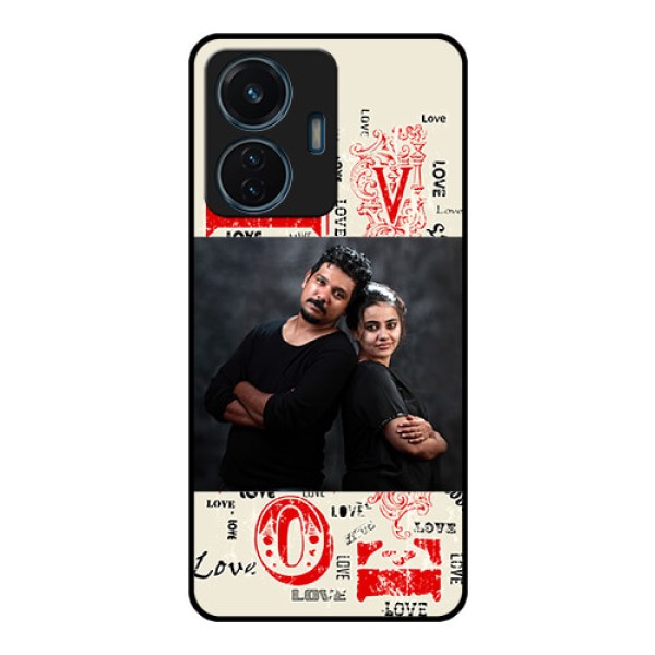 iQOO Z6 44w Photo Printing on Glass Case - Trendy Love Design Case