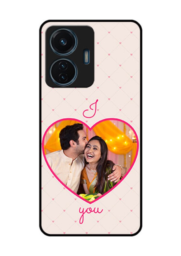 iQOO Z6 44w Custom Glass Mobile Case - Heart Shape Design