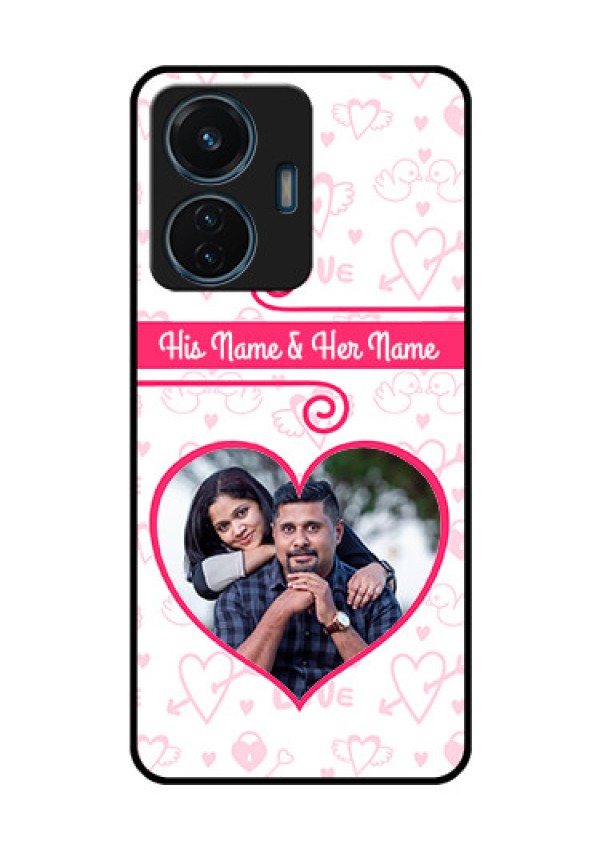 iQOO Z6 44w Personalized Glass Phone Case - Heart Shape Love Design