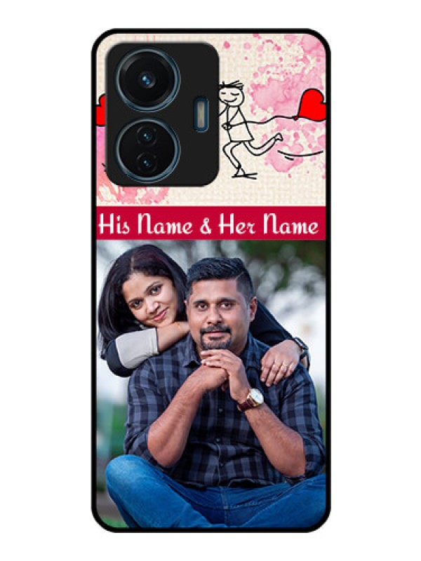 Custom iQOO Z6 44w Photo Printing on Glass Case - You and Me Case Design