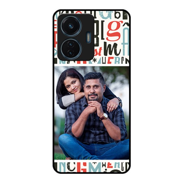 iQOO Z6 44w Personalized Glass Phone Case - Alphabet Design