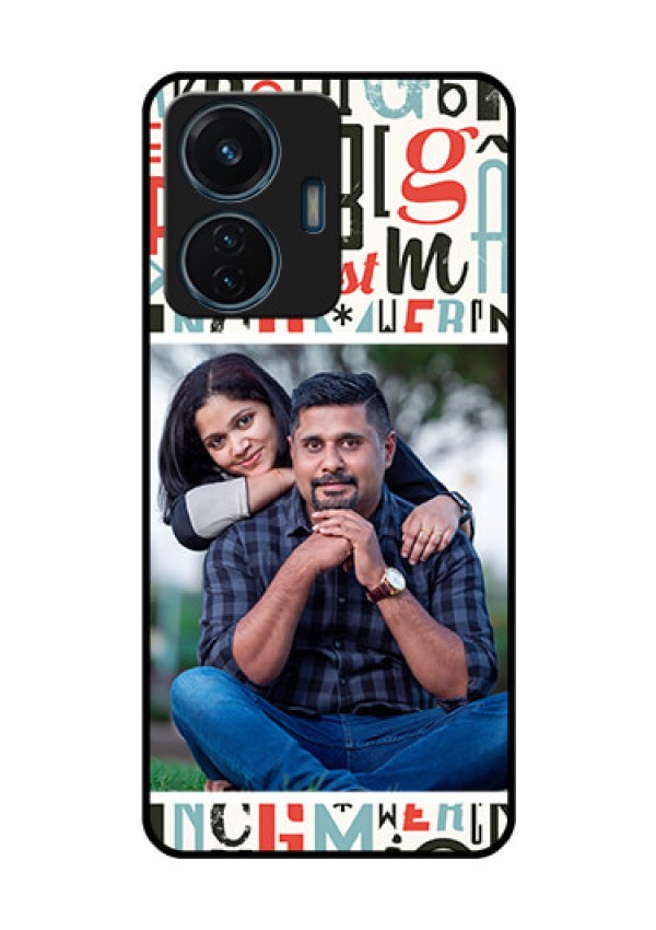 iQOO Z6 44w Personalized Glass Phone Case - Alphabet Design