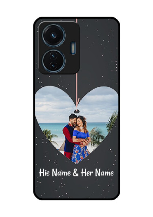 iQOO Z6 44w Custom Glass Phone Case - Hanging Heart Design