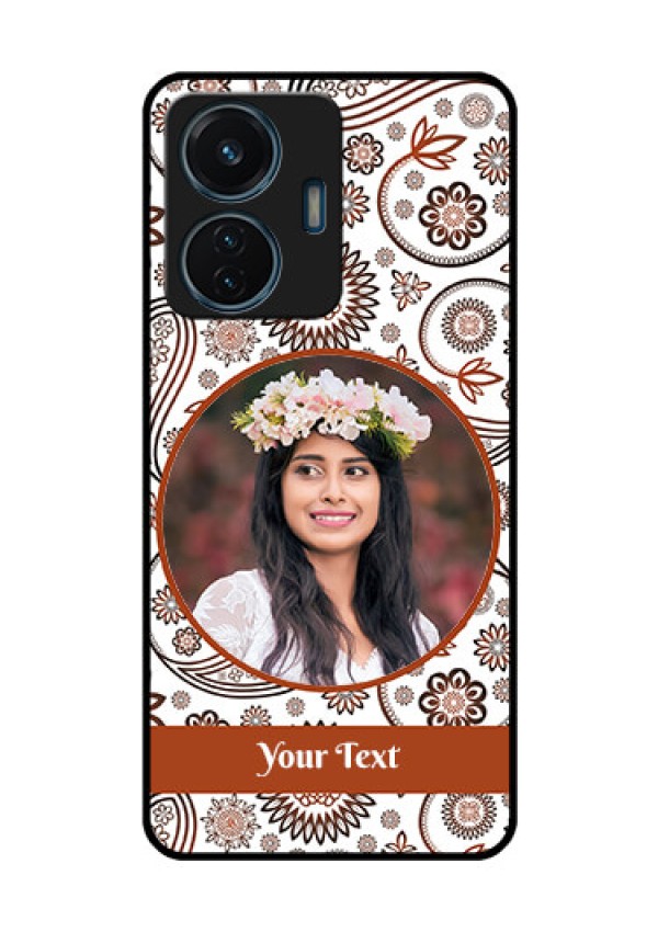 iQOO Z6 44w Custom Glass Mobile Case - Abstract Flower Design
