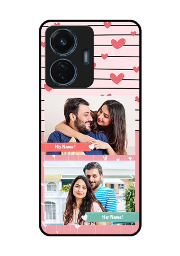 iQOO Z6 44w Custom Glass Mobile Case - Photo with Heart Design