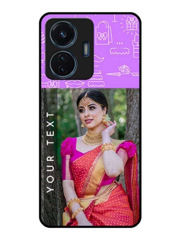 Custom iQOO Z6 44w Custom Glass Mobile Case - Birthday Icons Design