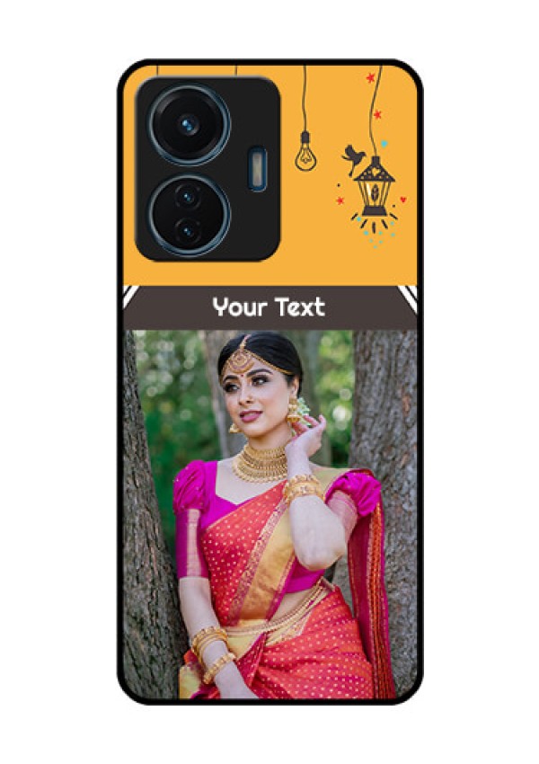 iQOO Z6 44w Custom Glass Mobile Case - with Family Picture and Icons