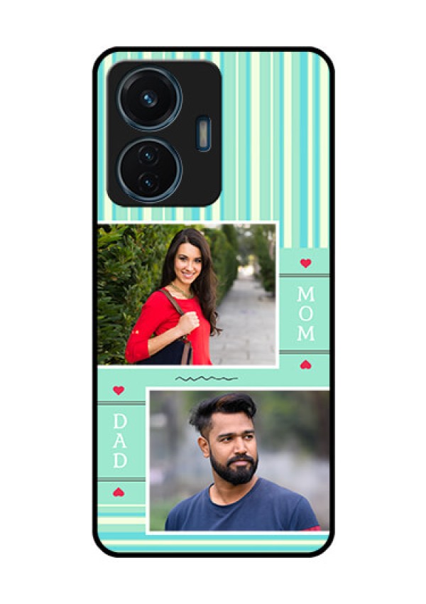 iQOO Z6 44w Custom Glass Phone Case - Mom & Dad Pic Design