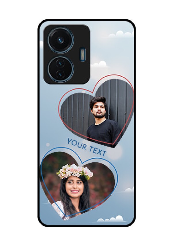 iQOO Z6 44w Custom Glass Mobile Case - Blue Color Couple Design