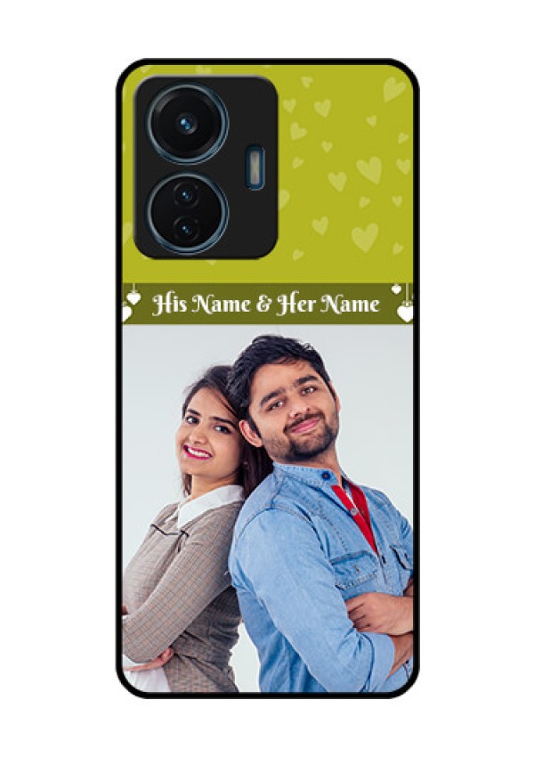 iQOO Z6 44w Custom Glass Phone Case - You & Me Heart Design