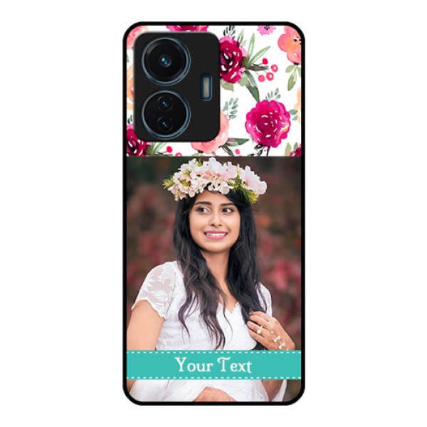 iQOO Z6 44w Custom Glass Phone Case - Watercolor Floral Design iQOO Z6 44w Custom Glass Phone Case - Watercolor Floral Design