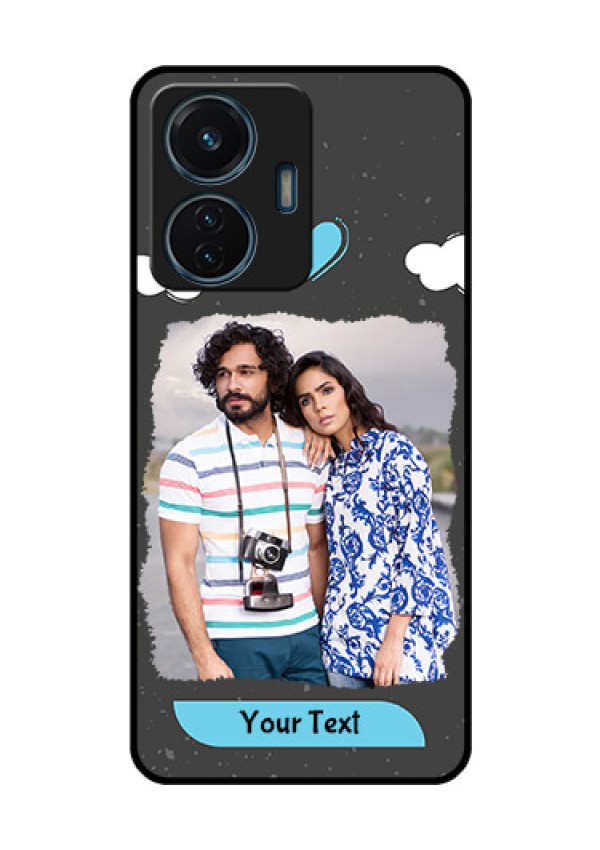 iQOO Z6 44w Custom Glass Phone Case - Splashes with love doodles Design