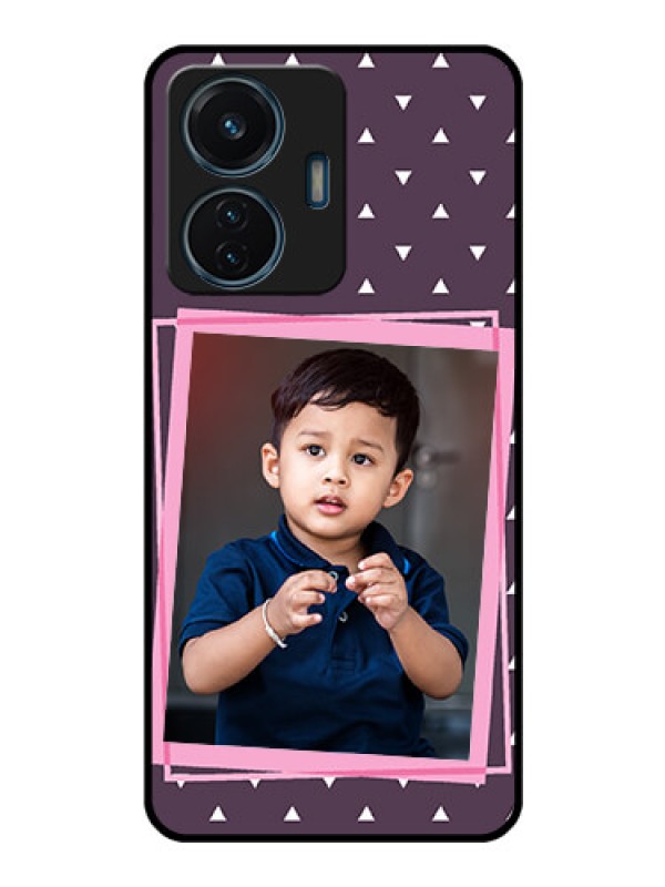 Custom iQOO Z6 44w Custom Glass Mobile Case - Triangle Pattern Dotted Design