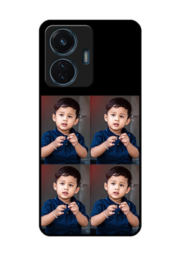 iQOO Z6 44w 4 Image Holder on Glass Mobile Cover
