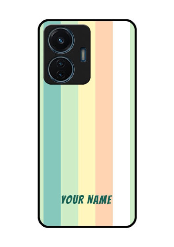iQOO Z6 44w Photo Printing on Glass Case - Multi-colour Stripes Design