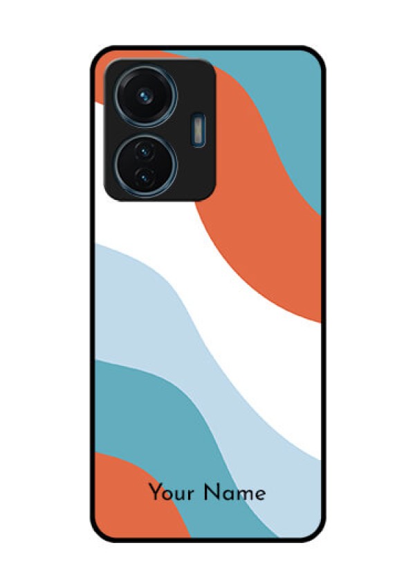 iQOO Z6 44w Custom Glass Mobile Case - coloured Waves Design