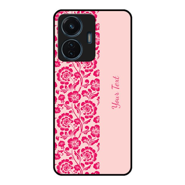 iQOO Z6 44w Custom Glass Phone Case - Attractive Floral Pattern Design iQOO Z6 44w Custom Glass Phone Case - Attractive Floral Pattern Design