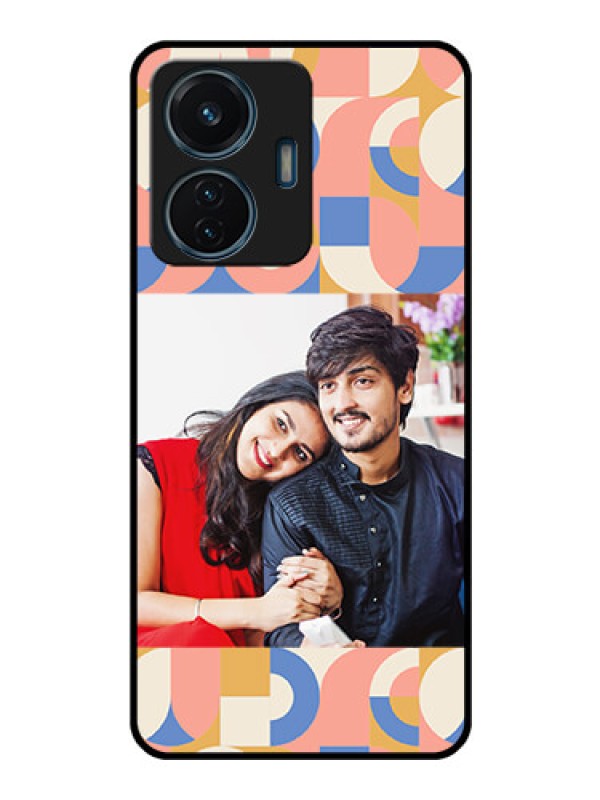 Custom iQOO Z6 44w Photo Printing on Glass Case - Semi-circle Maze Pattern Design